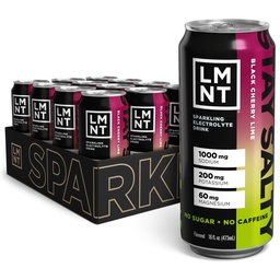 LMNT Sparkling Electrolyte Drink - Black Cherry Lime | 12-Count