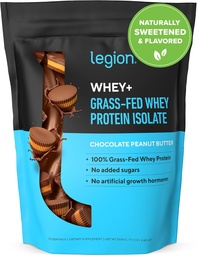 LEGION Whey+ Protein Whey Isolate from Grass Fed Cows - Whey Protein Isolate Powder Low Calorie, Non-GMO, Sugar Free, Lactose and Gluten Free, All Natural Protein Powder for Men & Women (30 Servings)
