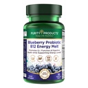 Purity Products Blueberry Probiotic B12 Energy Melt Clinical Probiotic - Organic Blueberries, Methylcobalamin B-12-30 Melts
