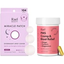 Rael Bundle - Overnight Spot Cover Pimple Patches (104 Count) & PMS Supplement for Women (28 Capsules)
