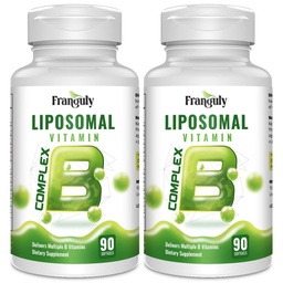 Liposomal B Complex for High Absorption Methylated B12,L-Methyfolate(5-MTHF ),Full Active B Vitamins with Choline Inositol-Energy, Metabolism,Brain & Heart Support，Vegan, Non-GMO,3 Month Supply