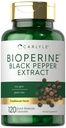 Carlyle Bioperine 10mg | 120 Capsules | Non-GMO & Gluten Free | Sourced from Black Pepper Extract | Supports Curcumin Powder Absorption