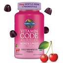 Garden of Life Vitamin Code Women’s Multivitamin Gummy with Iron: Folate, Biotin, D3 & B12 for Hair, Skin & Nails + Probiotics for Immune Health & Digestion, Non-GMO, Gluten-Free, 90 Cherry Gummies