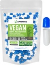 XPRS Nutra Size 0 Empty Capsules - 100 Count Empty Vegan Capsules - Vegetarian Pills - DIY Vegetable Capsule Filling - Veggie Pill Caps for Do-It-Yourself Suplements (Blue/White)