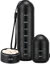 Zannaki Upgrade Large Metal Travel Pill Organizer, Waterproof Weekly Pill Box, Portable Aluminum Alloy Pill Case Container, BPA Free 7 Day Daily Medicine Organizer Holder for Vitamin,Pills,Supplement