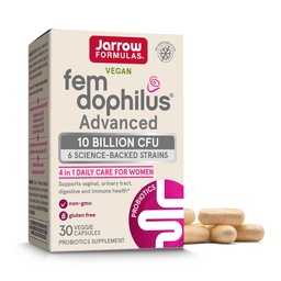 Jarrow Formulas Fem-Dophilus Advanced Vaginal & Digestive Probiotics 10 Billion CFU with 6 Science Backed Strains, for Vaginal, Urinary Tract, Digestive & Immune Support, 30 Capsules, Shelf-Stable