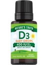 Nature's Truth Vitamin D Drops for Infants | 400 IU | 9.2 mL | D3 for Kids | Vegetarian, Non-GMO & Gluten Free Supplement