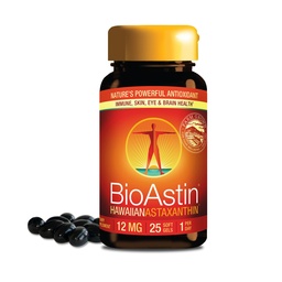 Nutrex Hawaii BioAstin Hawaiian Astaxanthin - 12mg, 25 Softgels - Farm-Direct Premium Antioxidant Supplement to Support Eye, Skin, Joint & Immune System Health - Non-GMO & Gluten-Free