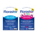 Florastor Family Probiotic Bundle - 30 ct. Probiotic for Digestive + Immune Health & 20 ct Kids Daily Probiotic - Unflavored Powder Sticks - Boost Good Bacteria & Flush Out The Bad