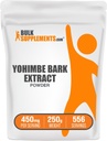 BulkSupplements.com Yohimbe Extract Powder - Yohimbe Bark Extract - Herbal Supplement, Gluten Free, 450mg per Serving, 250g (8.8 oz) (Pack of 1)