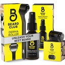 Beard Club Premium Derma Roller & Biotin Beard Growth Vitamin Spray - Microneedle Roller for Men and Women with 540 Titanium Microneedles - Beard Roller & Beard Oil for Face, Body and Scalp