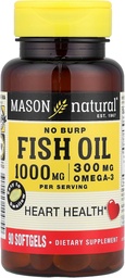 Fish Oil 1000 Mg No Burp Softgel, By Mason Vitamins - 90 Ea