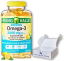 Omega 3 2000mg softgels- Fish Oil, 120ct (Pack of 1), Boxed by Fusion Shop Store