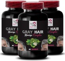 Natural Hair Complex - Gray Hair Reverse - Fresh Vibrancy, Color reawakening, Hair Tone, Restore Vibrancy, Color Refresh, Hair Glow, Youthful Appearance, Luminous Hair 3 Bottles 180 Capsules
