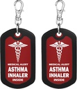 mnmoom 2pcs Asthma Inhaler Inside Tag-Red Medical Alert Zipper Pull Bag Tag