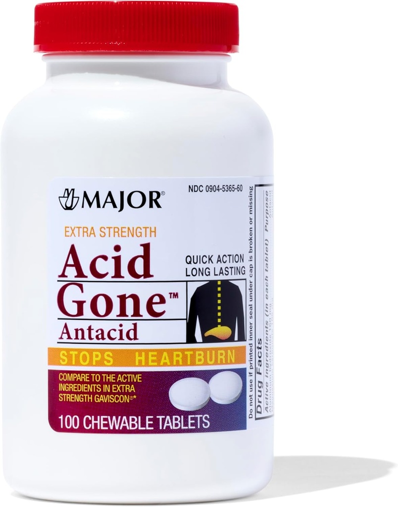 Acid Gone Antacid Tablets - 100 Count