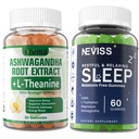 NEVISS Melatonin Free Sleep Gummies + Ashwagandha Gummies 2000mg