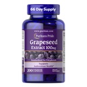 Puritan's Pride Grapeseed Extract 100mg with Citrus Bioflavonoid Complex, Dietary Supplement for Antioxidant and Heart Health Support, 200 Rapid Release Capsules