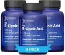 Geronova Research Bio-Enhanced R-Lipoic Acid, 115 mg Capsules - 12 Month Supply - Stabilized R Alpha Lipoic Acid with Enhanced Absorption - R Lipoic Acid Supplement - 360 Count