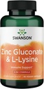 Swanson Zinc Gluconate '&' L-Lysine - 2-in-1 Formula 90 Veg Caps
