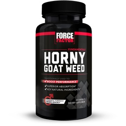 Force Factor Horny Goat Weed for Men, Natural Male Drive and Vitality Supplement with Natural Ingredients for Superior Absorption, Fundamental Series, 750mg, 60 Capsules