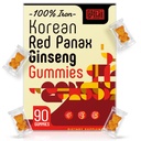 Sapotax Korean Red Panax Ginseng Supplement Gummies - Iron Supplements for Women & Men - Iron Gummies with Vitamin C, B6, B12, Potassium & Magnesium, Vegan - 90 Count