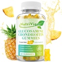 Glucosamine Chondroitin Gummies, Extra Strength Joint Support Supplement with MSM & Elderberry, Antioxidant Immune Support for Adults, Pineapple Flavor, 60 Count