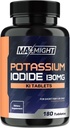 Potassium Iodide 130 mg, Non-GMO, Dietary Supplement, 180 Tablets, Up to 6 Month Supply, Potassium Iodide Pills, YODO Naciente, Made in The USA