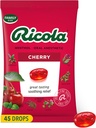 Ricola Cherry Throat Drops, 45 Count, Daily Drops For Delicious Throat Refreshment, Oral Anesthetic, Naturally Flavored