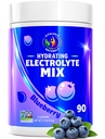 Blueberry Hydration Powder – Zero Sugar Electrolyte Drink Mix | 90 Servings | Keto, Vegan, Gluten-Free | Natural Electrolytes for Muscle Recovery, Energy, Cramp Relief | for Women, Runners