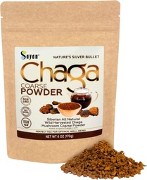 Sayan Siberian Pure Raw Coarse Chaga Powder 6 Oz / 170g – Premium Wild Forest Harvested Super Antioxidant Tea – Supports Immune System and Digestive Health – Focus, Energy, Clarity, Wellness - Non-GMO