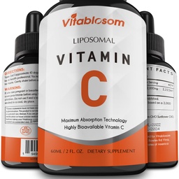Vitablosom Liposomal Vitamin C 2000mg Liquid for Adults, High Absorption VIT C, Maximize Vitamin C, Immune System & Antioxidant Support, 60ML (1 Bottle)