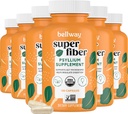 Bellway Super Fiber Capsules (6 Pack) - USDA Organic Psyllium Husk Capsules - Daily Psyllium Husk Fiber Supplement for Digestive Health and Regularity, Plant Based, Non-GMO, Kosher - 960 Capsules