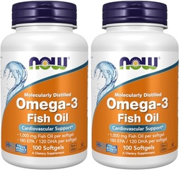 NOW Foods Omega-3-100 Softgels (Pack of 2)