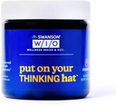 Swanson WIO Put on Your Thinking hat Brain Health, Concentration, Better Focus, Ginkgo Biloba + Neurofactor Coffee Fruit, Vegan, Non-GMO, Wellness, 30 Veggie Capsules (30-Day Supply)
