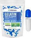 XPRS Nutra Size 4 Empty Capsules - 100 Count Small Empty Gelatin Capsules - Pills DIY Capsule Filling - Fillable Pure Bovine Pill Gel Caps for Do-It-Yourself Supplements (Blue/White)