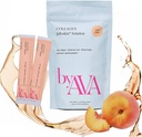 byAVA Liquid Collagen Jelloskin Solution | Marine Collagen Peptides + Hyaluronic Acid + Elastin peptides Triple Supplements - Hair Skin and Nails | Hydrolyzed Fish Collagen for Women |15 Packets Peach