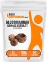 BulkSupplements.com Glucomannan Powder - from Konjac Root Extract Powder, Glucomannan Supplements - Gluten Free, 2g per Serving, 100g (3.5 oz) (Pack of 1)