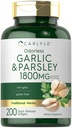 Carlyle Odorless Garlic & Parsley | 200 Softgels | Non-GMO, Gluten Free Supplement