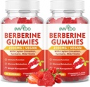 2 Packs Berberine Gummies,Sugar Free 2000mg High Potency Berberine HCI Supplement, Plus Ceylon Cinnamon, Milk Thistle for Women & Men, Immune System & Metabolism Support - 120 Gummies
