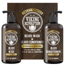 Viking Revolution Beard Wash and Beard Conditioner for Men with Argan Oil and Jojoba Oil - Beard Softener and Strengthener Beard Care Beard Shampoo and Conditioner with Beard Oil (17oz, Sweet Tobacco)