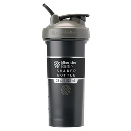 BlenderBottle Classic V2 Shaker Bottle Perfect for Protein Shakes and Pre Workout, 28-Ounce, Grey/Black, Black Shadow