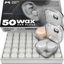 PQ Silicone Gel Ear Plugs for Sleeping and Swimming - 50 Noise Cancelling Earplugs, Ear Protection with Sound Blocking Level 32Db, Soft Wax Pillows (50 Pillows), Color: White