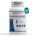 400 mg Pure Magnesium Glycinate 180 Tablets Non Buffered High Absorption Non-GMO Promotes Cardiovascular Health for Stress Relief, Sleep, Heart Health, Ease Muscles, Calm Headaches, Nerves