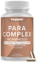 Happee ParaComplex Intestinal Guard for Humans - para Purge Herbal Cleanse for Gut Health & Digestive Balance - with Wormwood, Black Walnut, Garlic & More - 60 Capsules