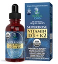 USDA Organic Liquid Vitamin D3 K2 Drops for Adults | Superdose 8000IU Pure Vitamin D3 | 60 Serv | Vitamin D K2 Supplement for Immune Support & Bone Health | 98% Absorption | Vegan, Non-GMO | 2 Fl Oz