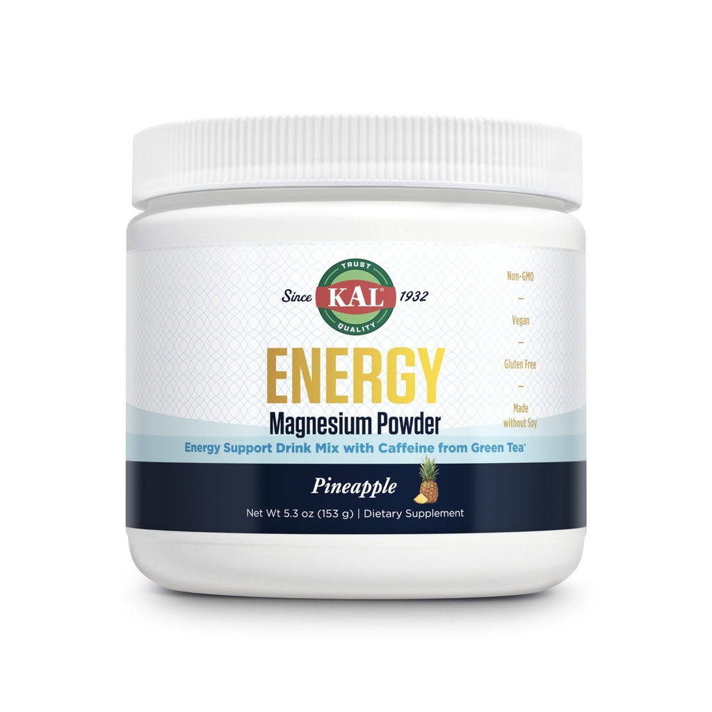 KAL Energy Magnesium Powder Drink, Pineapple Flavor Magnesium Citrate ...