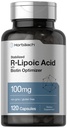 Horbaach R-Lipoic Acid 100 mg | 120 Capsules | with Biotin Optimizer | Stabilized R-Lipoic Acid Supplement | Non-GMO, Gluten Free