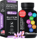 Optimized Saffron Supplements - 88.5mg Pure Saffron Extract for Mood Support, Focus, Energy - Plus Crocin, Crocetin, Kaempferol - Gluten-Free, Non-GMO - 1-a-Day 60 Capsules