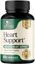 Heart Health Supplement – Complete Heart Support Formula for Women & Men - with CoQ10, B Vitamins, L-Arginine, Hawthorn, Resveratrol - Natural Nitric Oxide Energy Production - Made USA – 60 Capsules